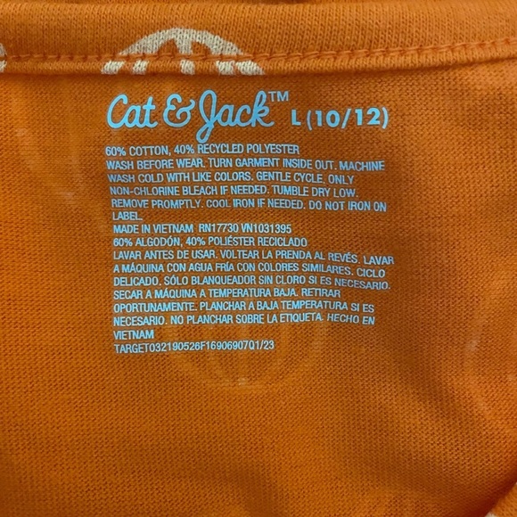 Cat & Jack Orange Halloween Dress with Pumpkin Print NWT Size L (10/12) - Picture 4 of 5